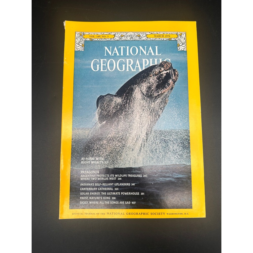 National Geographic March 1976 Magazine Right Whales Patagonia Canterbury Issue